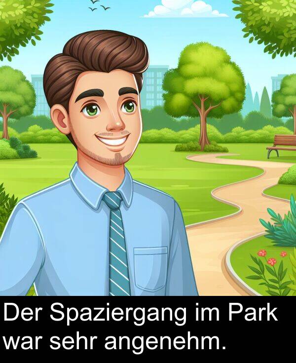 war: Der Spaziergang im Park war sehr angenehm.