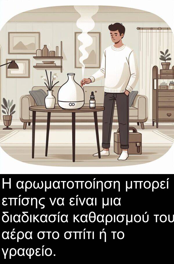 καθαρισμού: Η αρωματοποίηση μπορεί επίσης να είναι μια διαδικασία καθαρισμού του αέρα στο σπίτι ή το γραφείο.