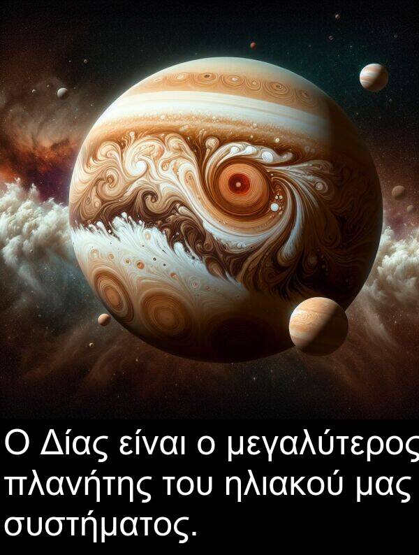 μας: Ο Δίας είναι ο μεγαλύτερος πλανήτης του ηλιακού μας συστήματος.