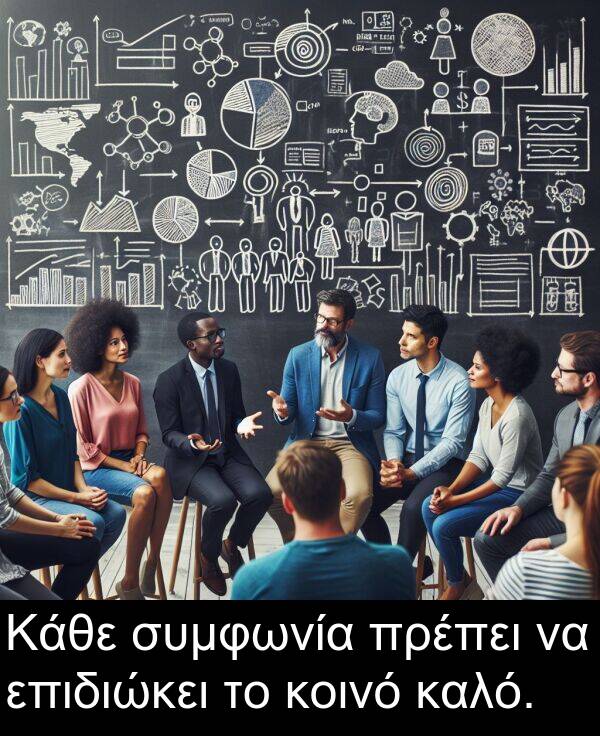 επιδιώκει: Κάθε συμφωνία πρέπει να επιδιώκει το κοινό καλό.
