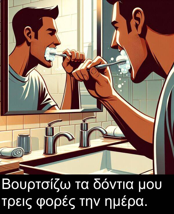 φορές: Βουρτσίζω τα δόντια μου τρεις φορές την ημέρα.