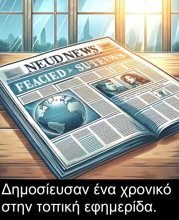 στην: Δημοσίευσαν ένα χρονικό στην τοπική εφημερίδα.