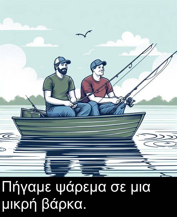 ψάρεμα: Πήγαμε ψάρεμα σε μια μικρή βάρκα.