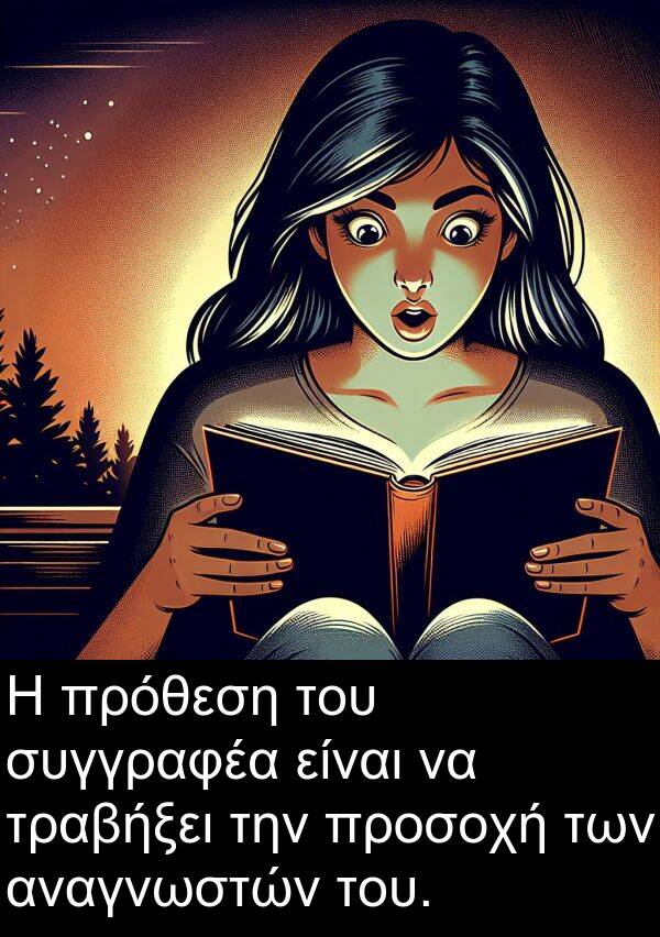 συγγραφέα: Η πρόθεση του συγγραφέα είναι να τραβήξει την προσοχή των αναγνωστών του.