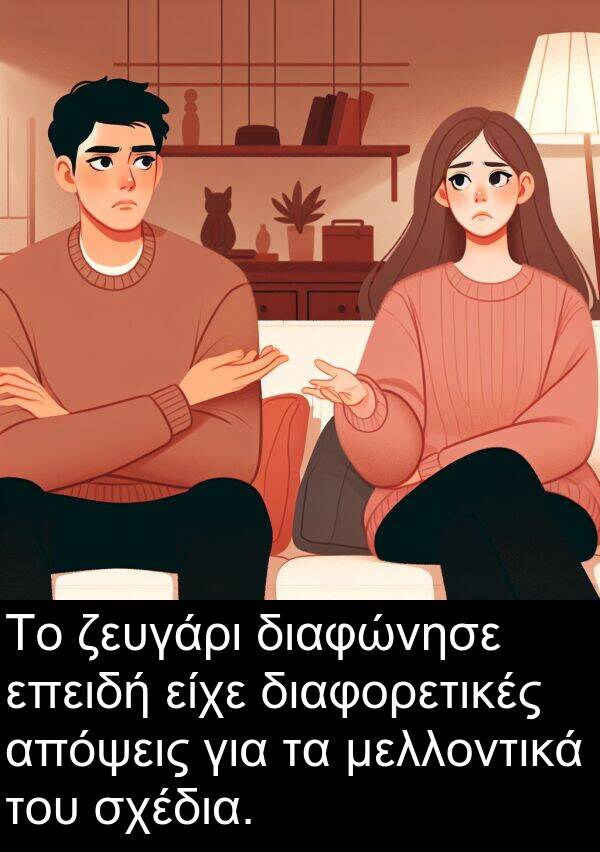 ζευγάρι: Το ζευγάρι διαφώνησε επειδή είχε διαφορετικές απόψεις για τα μελλοντικά του σχέδια.