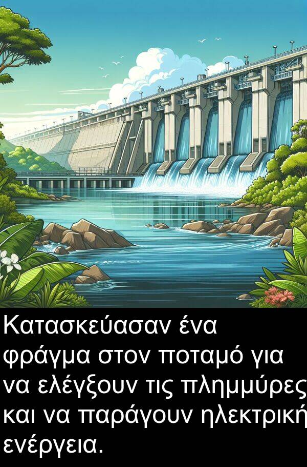 ενέργεια: Κατασκεύασαν ένα φράγμα στον ποταμό για να ελέγξουν τις πλημμύρες και να παράγουν ηλεκτρική ενέργεια.