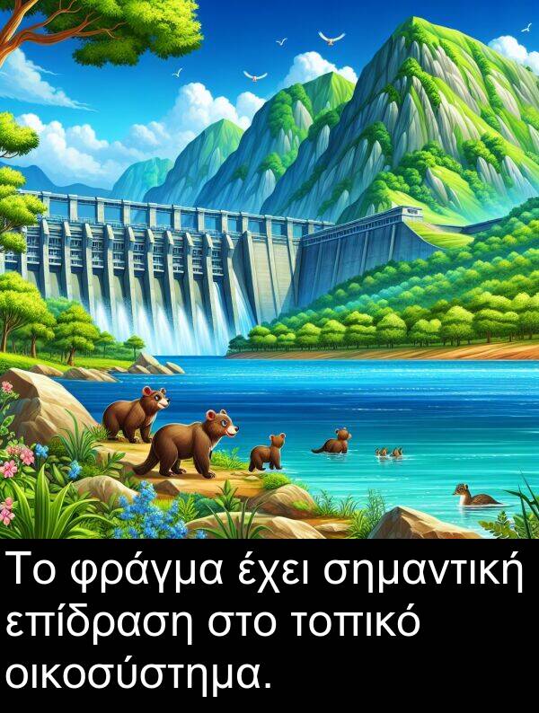 οικοσύστημα: Το φράγμα έχει σημαντική επίδραση στο τοπικό οικοσύστημα.