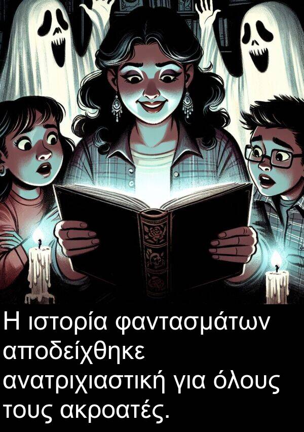 φαντασμάτων: Η ιστορία φαντασμάτων αποδείχθηκε ανατριχιαστική για όλους τους ακροατές.