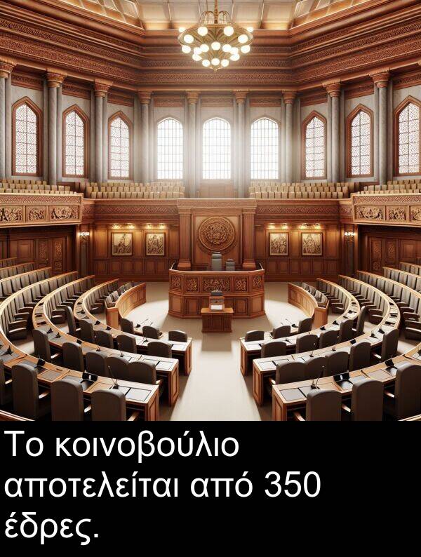 έδρες: Το κοινοβούλιο αποτελείται από 350 έδρες.