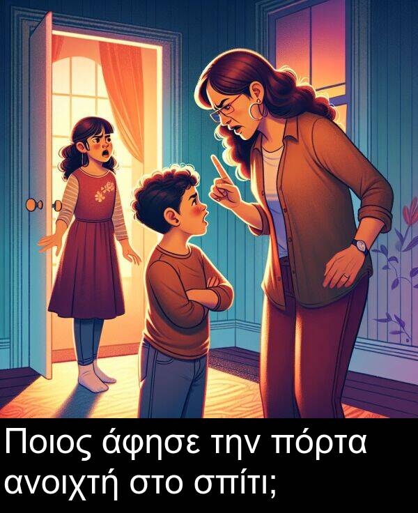 την: Ποιος άφησε την πόρτα ανοιχτή στο σπίτι;