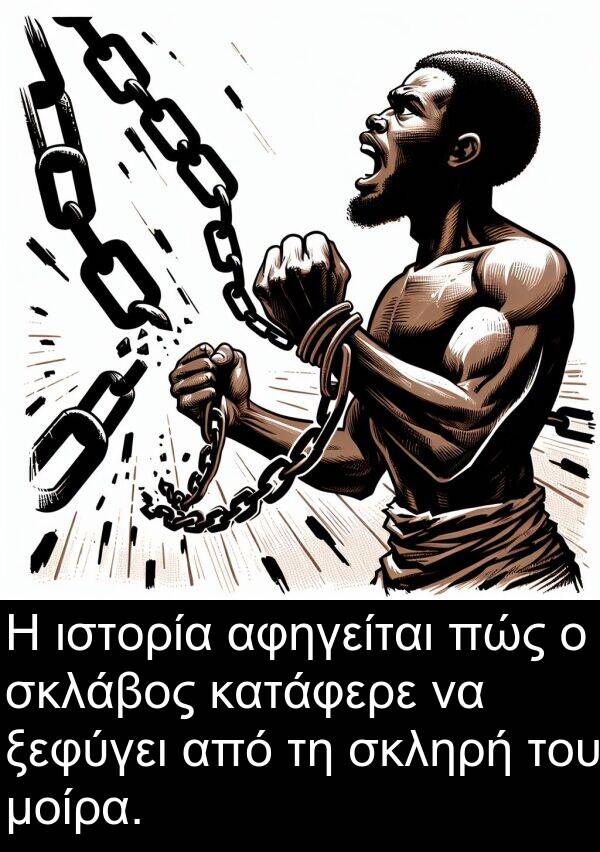σκληρή: Η ιστορία αφηγείται πώς ο σκλάβος κατάφερε να ξεφύγει από τη σκληρή του μοίρα.