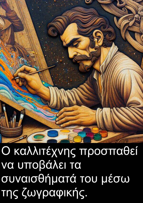 συναισθήματά: Ο καλλιτέχνης προσπαθεί να υποβάλει τα συναισθήματά του μέσω της ζωγραφικής.