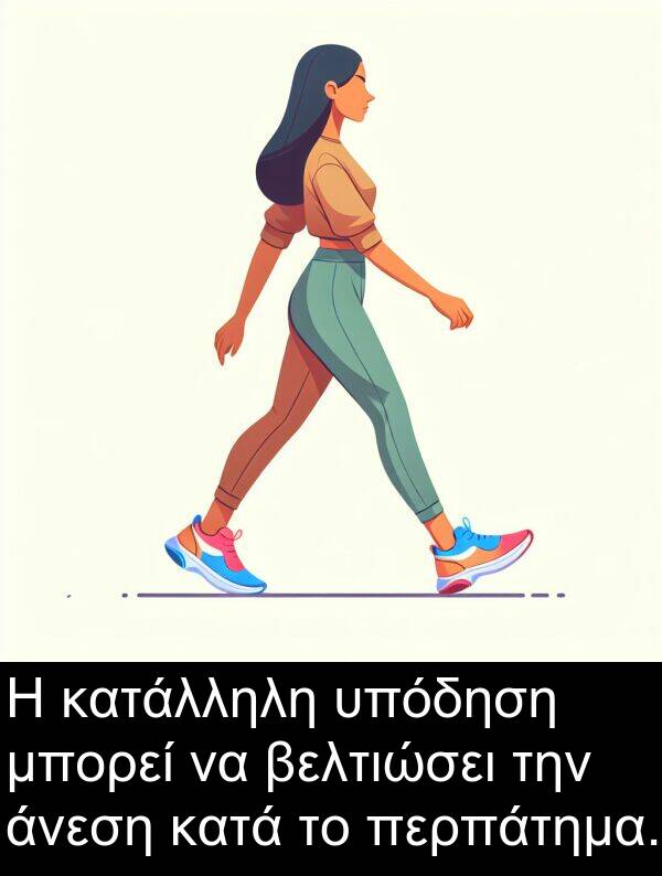 μπορεί: Η κατάλληλη υπόδηση μπορεί να βελτιώσει την άνεση κατά το περπάτημα.