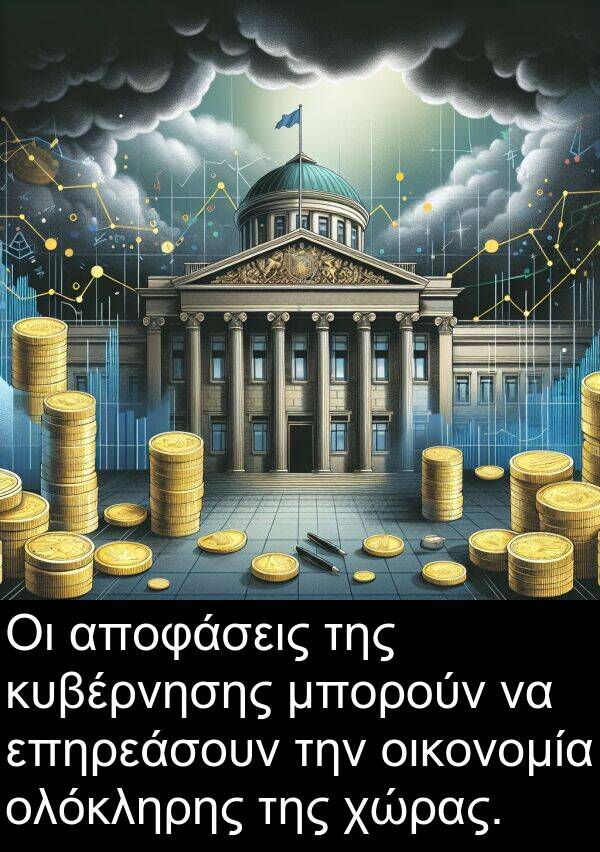 επηρεάσουν: Οι αποφάσεις της κυβέρνησης μπορούν να επηρεάσουν την οικονομία ολόκληρης της χώρας.