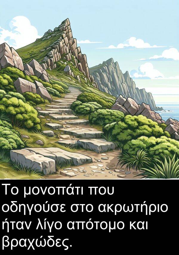 οδηγούσε: Το μονοπάτι που οδηγούσε στο ακρωτήριο ήταν λίγο απότομο και βραχώδες.