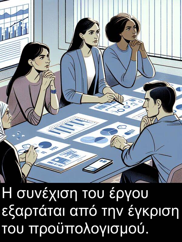 έγκριση: Η συνέχιση του έργου εξαρτάται από την έγκριση του προϋπολογισμού.