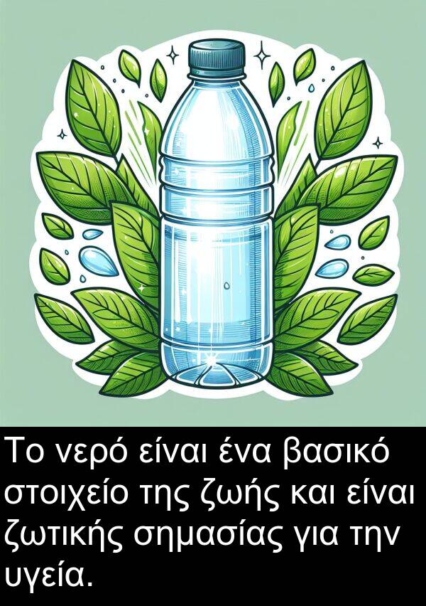 ζωτικής: Το νερό είναι ένα βασικό στοιχείο της ζωής και είναι ζωτικής σημασίας για την υγεία.