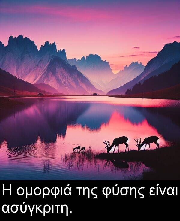 είναι: Η ομορφιά της φύσης είναι ασύγκριτη.