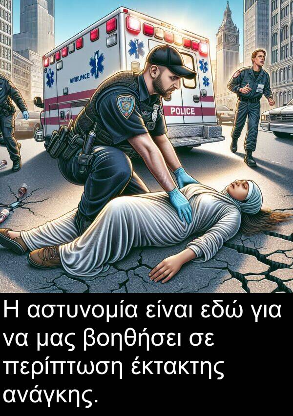εδώ: Η αστυνομία είναι εδώ για να μας βοηθήσει σε περίπτωση έκτακτης ανάγκης.