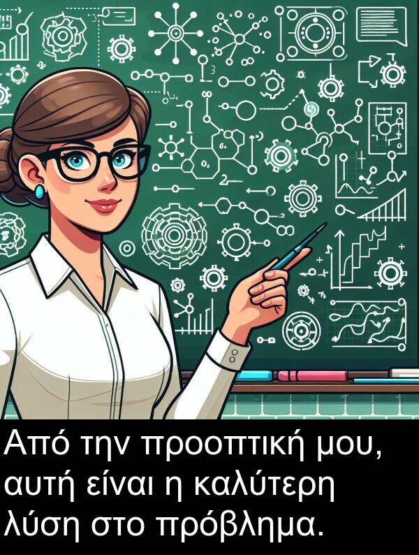 αυτή: Από την προοπτική μου, αυτή είναι η καλύτερη λύση στο πρόβλημα.