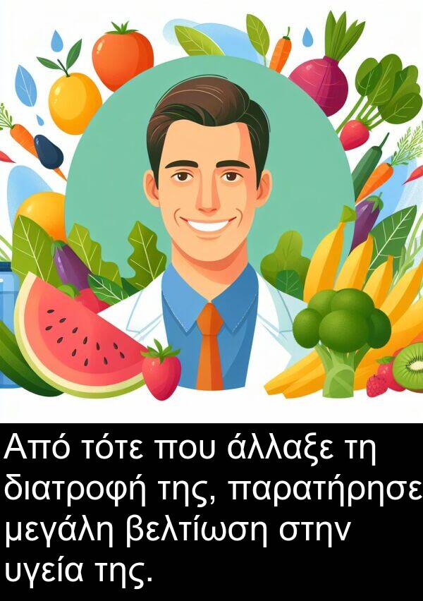 τότε: Από τότε που άλλαξε τη διατροφή της, παρατήρησε μεγάλη βελτίωση στην υγεία της.