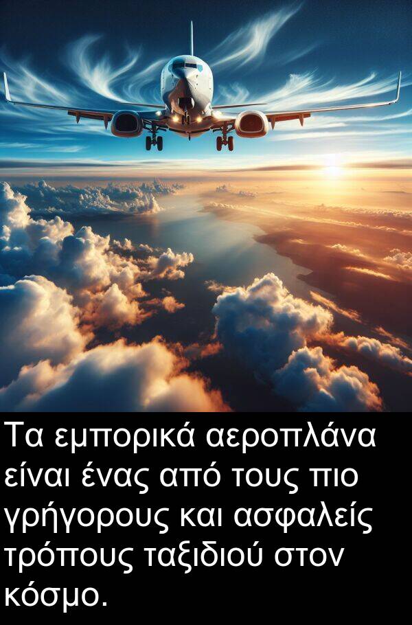 ταξιδιού: Τα εμπορικά αεροπλάνα είναι ένας από τους πιο γρήγορους και ασφαλείς τρόπους ταξιδιού στον κόσμο.