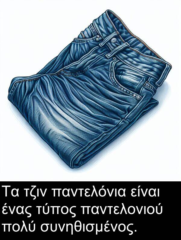 τζιν: Τα τζιν παντελόνια είναι ένας τύπος παντελονιού πολύ συνηθισμένος.