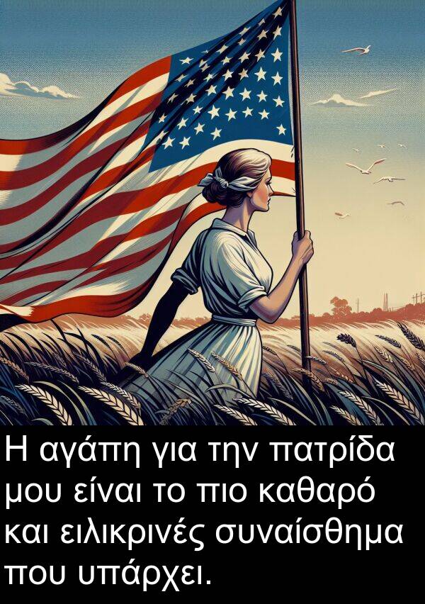 ειλικρινές: Η αγάπη για την πατρίδα μου είναι το πιο καθαρό και ειλικρινές συναίσθημα που υπάρχει.