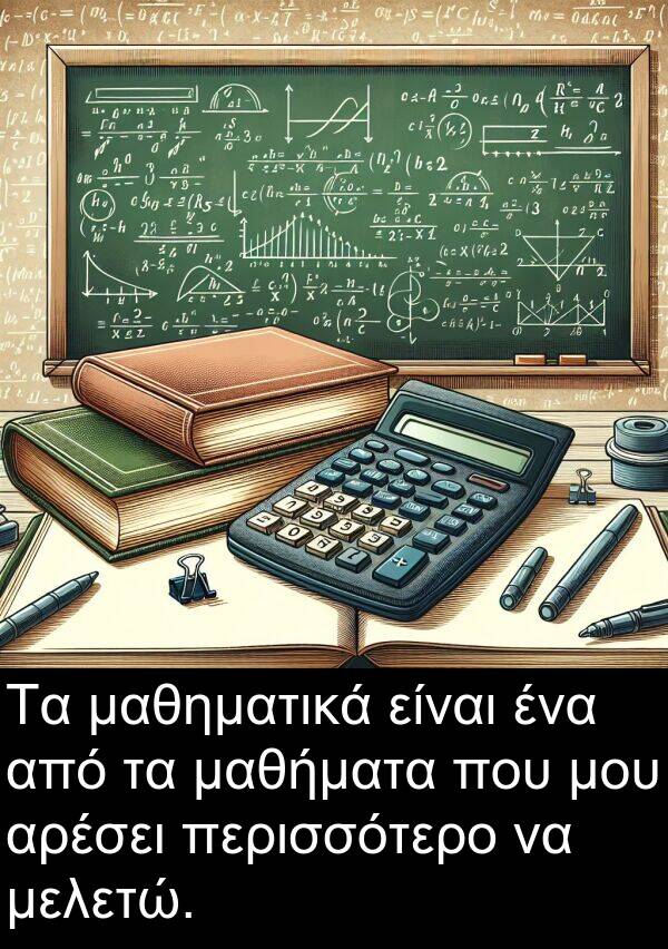 μαθηματικά: Τα μαθηματικά είναι ένα από τα μαθήματα που μου αρέσει περισσότερο να μελετώ.