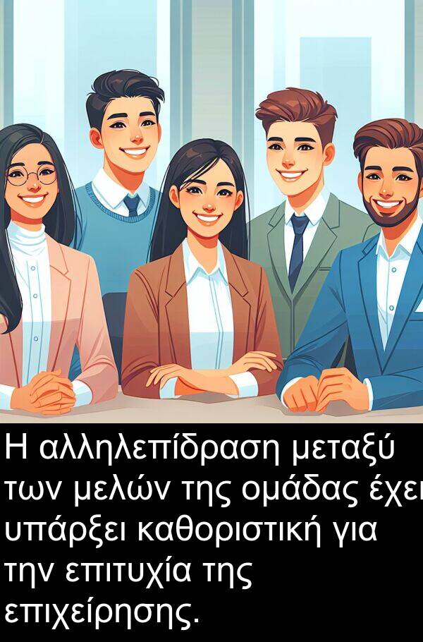 επιτυχία: Η αλληλεπίδραση μεταξύ των μελών της ομάδας έχει υπάρξει καθοριστική για την επιτυχία της επιχείρησης.