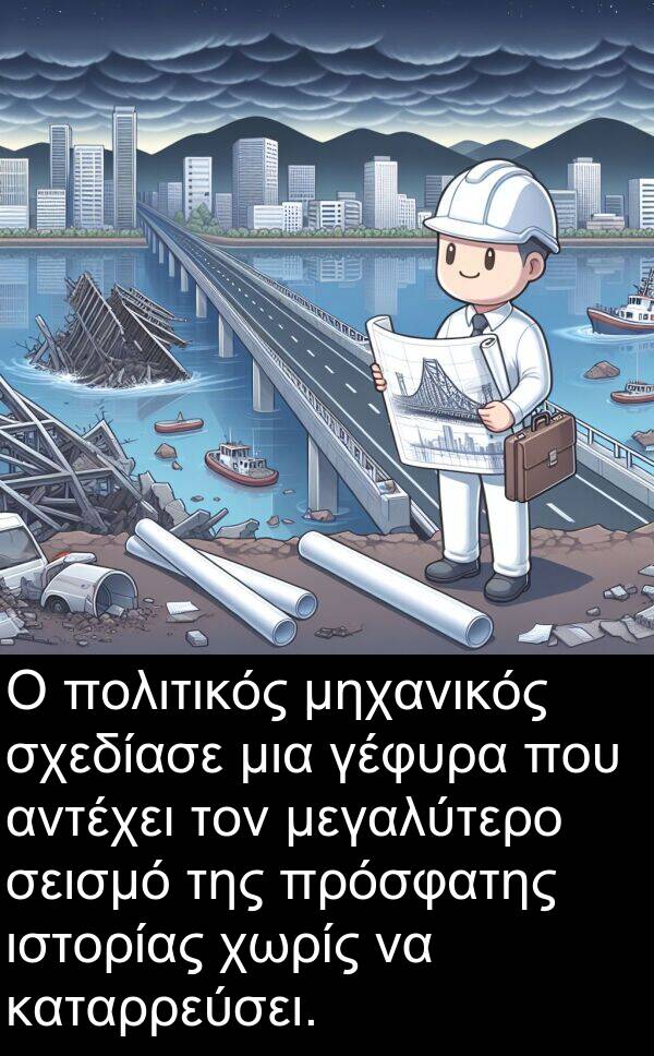 σεισμό: Ο πολιτικός μηχανικός σχεδίασε μια γέφυρα που αντέχει τον μεγαλύτερο σεισμό της πρόσφατης ιστορίας χωρίς να καταρρεύσει.