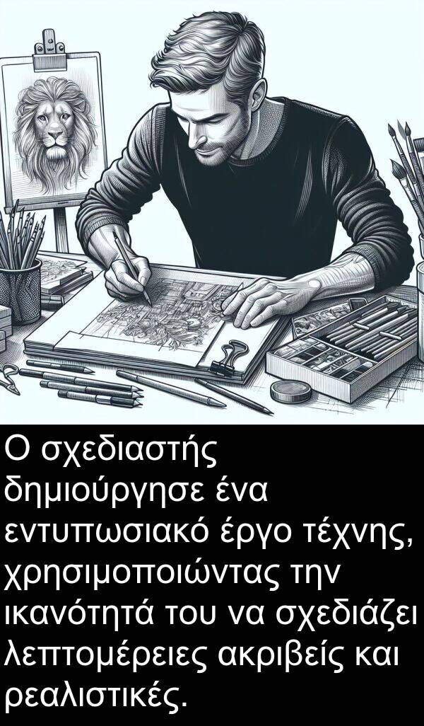 ρεαλιστικές: Ο σχεδιαστής δημιούργησε ένα εντυπωσιακό έργο τέχνης, χρησιμοποιώντας την ικανότητά του να σχεδιάζει λεπτομέρειες ακριβείς και ρεαλιστικές.