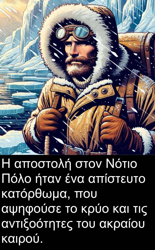 απίστευτο: Η αποστολή στον Νότιο Πόλο ήταν ένα απίστευτο κατόρθωμα, που αψηφούσε το κρύο και τις αντιξοότητες του ακραίου καιρού.
