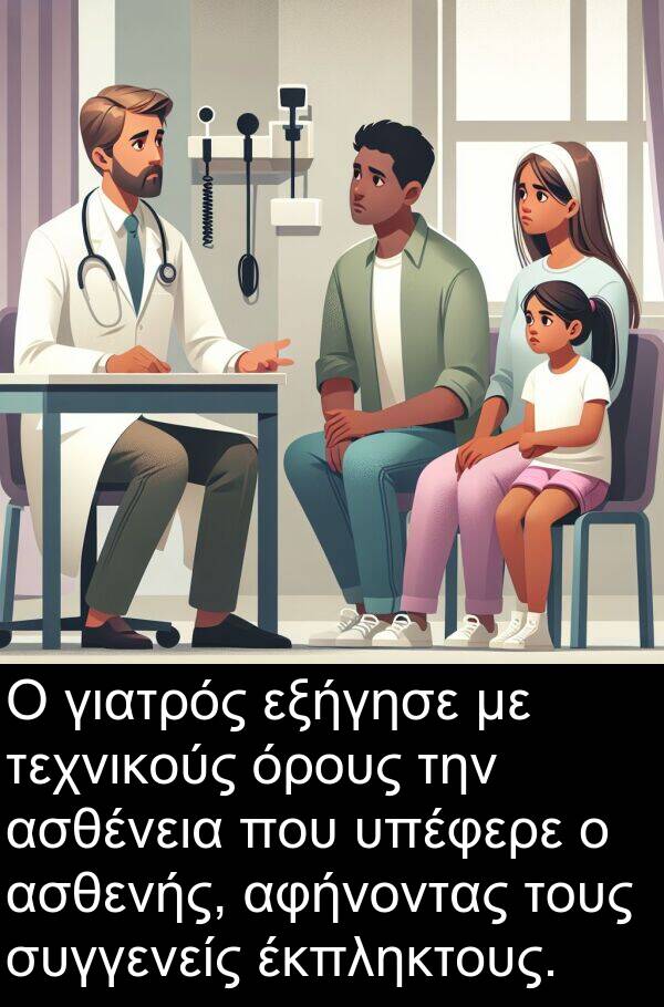 συγγενείς: Ο γιατρός εξήγησε με τεχνικούς όρους την ασθένεια που υπέφερε ο ασθενής, αφήνοντας τους συγγενείς έκπληκτους.
