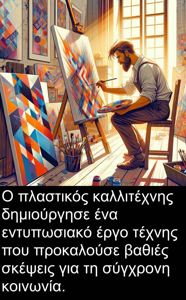 εντυπωσιακό: Ο πλαστικός καλλιτέχνης δημιούργησε ένα εντυπωσιακό έργο τέχνης που προκαλούσε βαθιές σκέψεις για τη σύγχρονη κοινωνία.