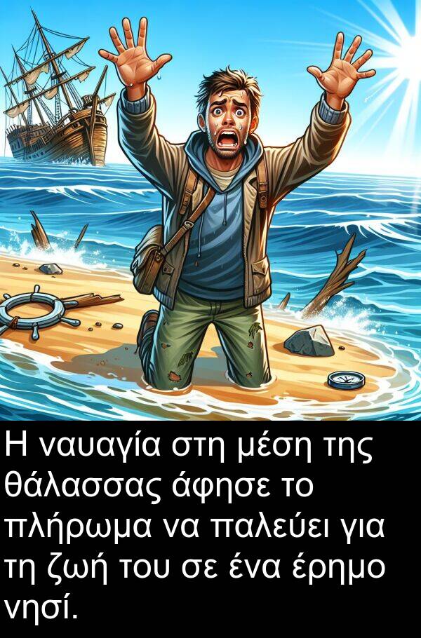 θάλασσας: Η ναυαγία στη μέση της θάλασσας άφησε το πλήρωμα να παλεύει για τη ζωή του σε ένα έρημο νησί.