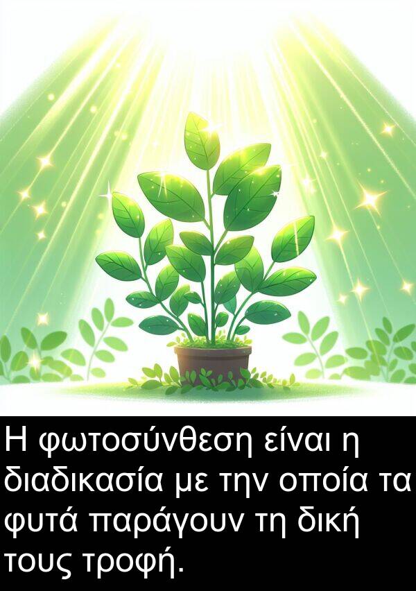 δική: Η φωτοσύνθεση είναι η διαδικασία με την οποία τα φυτά παράγουν τη δική τους τροφή.