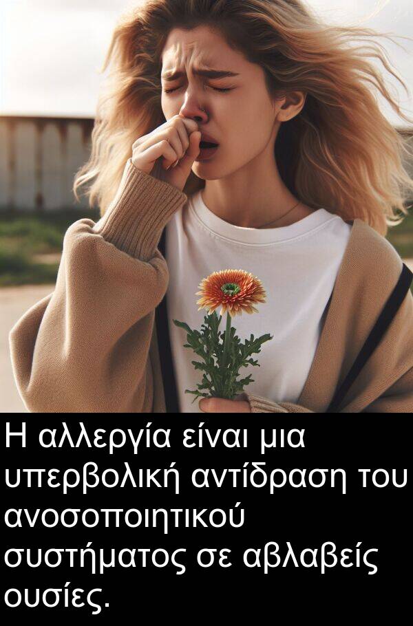 αβλαβείς: Η αλλεργία είναι μια υπερβολική αντίδραση του ανοσοποιητικού συστήματος σε αβλαβείς ουσίες.
