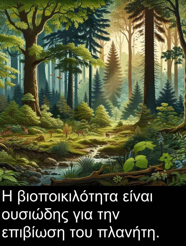 επιβίωση: Η βιοποικιλότητα είναι ουσιώδης για την επιβίωση του πλανήτη.