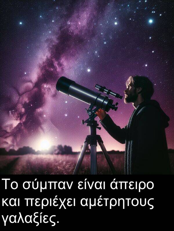 γαλαξίες: Το σύμπαν είναι άπειρο και περιέχει αμέτρητους γαλαξίες.