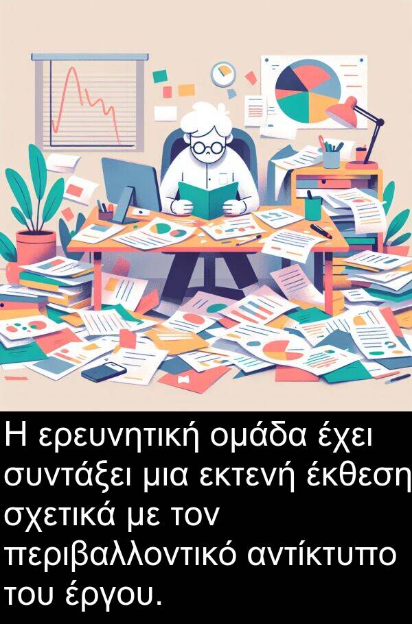 έκθεση: Η ερευνητική ομάδα έχει συντάξει μια εκτενή έκθεση σχετικά με τον περιβαλλοντικό αντίκτυπο του έργου.