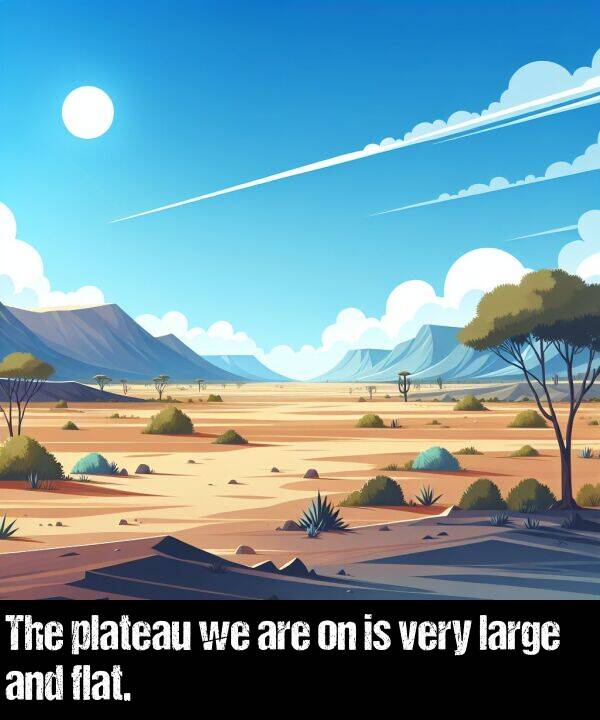 are: The plateau we are on is very large and flat.