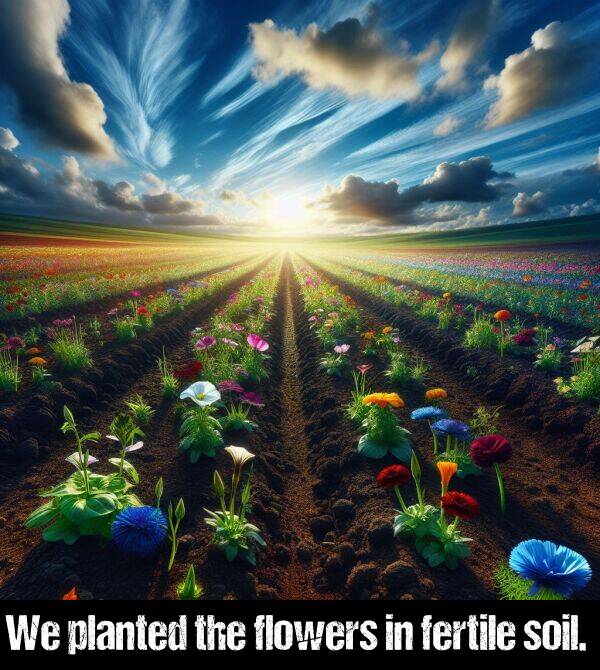 fertile: We planted the flowers in fertile soil.