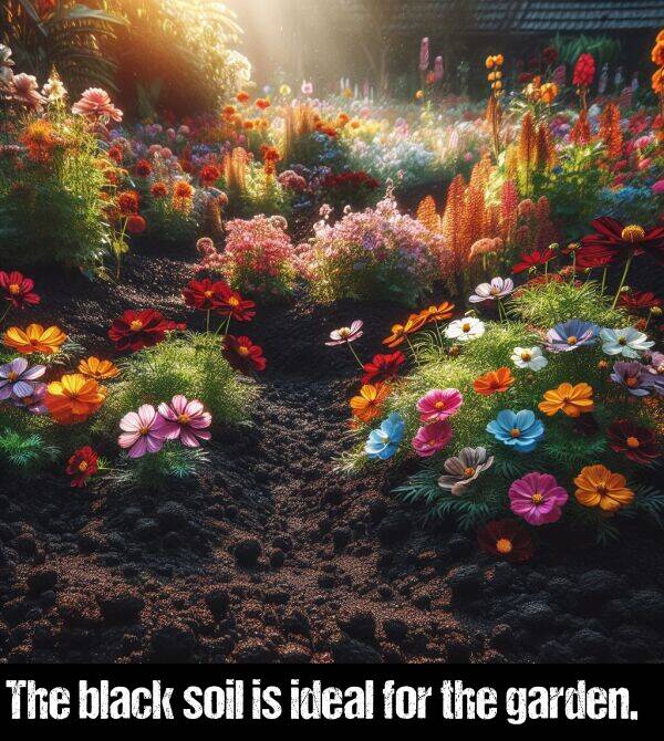 black: The black soil is ideal for the garden.