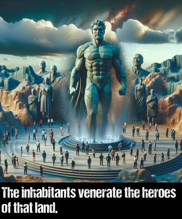 land: The inhabitants venerate the heroes of that land.