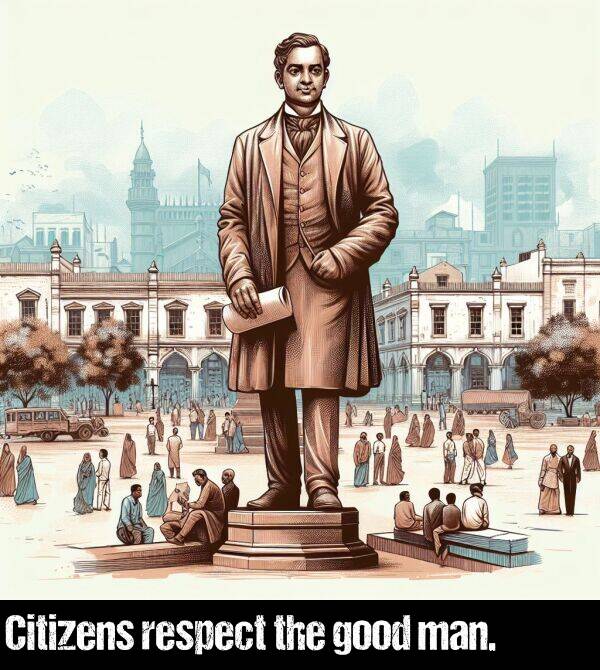 the: Citizens respect the good man.