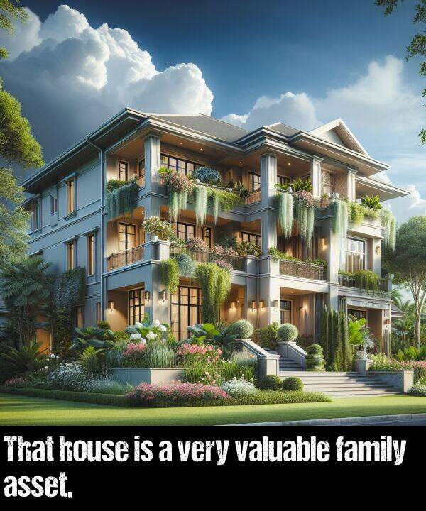 very: That house is a very valuable family asset.