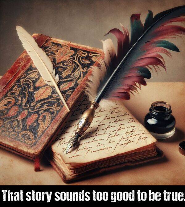 sounds: That story sounds too good to be true.