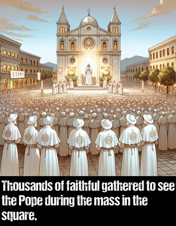 mass: Thousands of faithful gathered to see the Pope during the mass in the square.