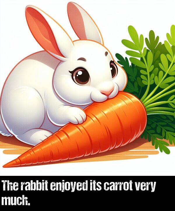 very: The rabbit enjoyed its carrot very much.